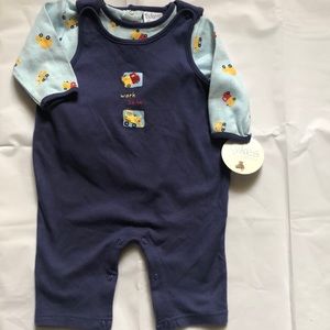 Outfit 2 pc infant boys sizes S 0-3 months or M 3-6 months tykes cotton snaps